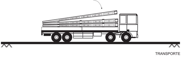 Transporte dos Postes - Prefabe